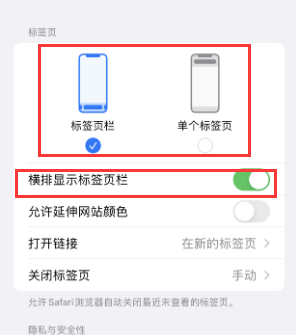 红旗iPhone授权维修分享Safari浏览器如何切换标签栏位置 